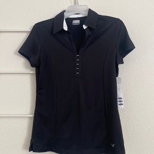 NWT Callaway Polo Shirt Black & White SZ M